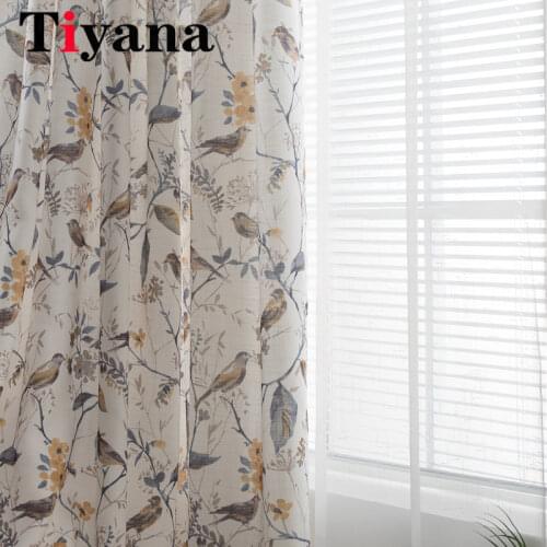 Top-quality American-style Bird Print Curtains For Blackout Curtains Windows Living Room Bedroom Kitchen Curtains X-ZH044-4