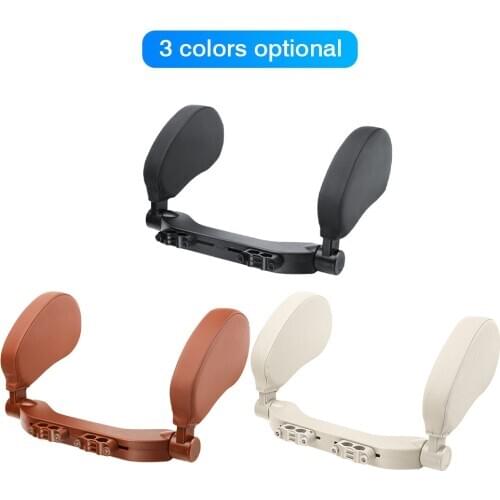 Car Special Leather Seat Pillow 180 Degree Rotation Adjustable Soft Neck Support Headrest Travel Sleeping Cushion For Kids Adult