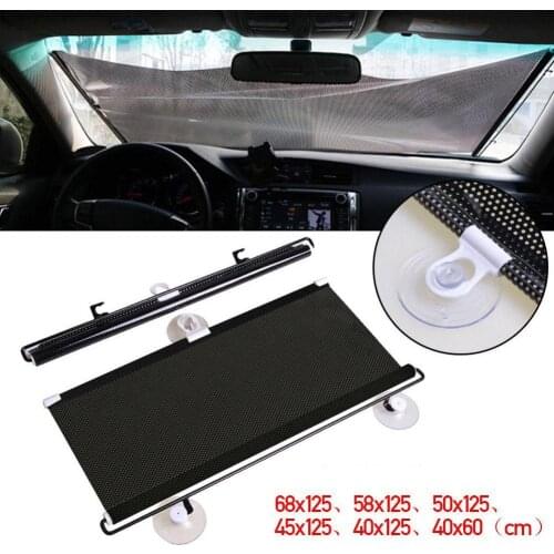 Car Automatic Retractable Sun Shade Protection Cover Window Windshield Indoor Curtain Accessories Conservation Shutter W7W2