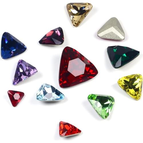 Delivery Fast Pointed Back Stone Triangle Crystal Rhinestone Loose Gemstone Diamond Beads For Garment Shoes Bags DIY Craft