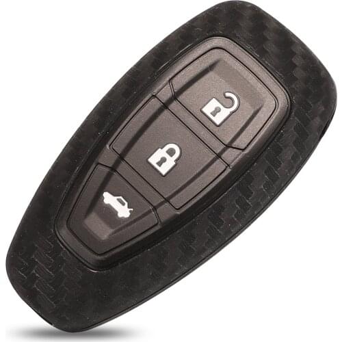 Kutery 10pcs/Lot Remote Carbon Fiber Silicone Gel Protector Car Key Case For Ford Explorer F-150/250 Ranger Mondeo Ecosport