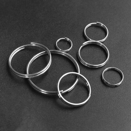 SAUVOO 50-100pcs 8-25mm 304 Stainless Steel Double Jump Rings Loops Split Rings Connectors DIY Jewelry Making Supplies Wholesale