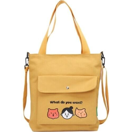 PURFAY Canvas Capacity Women Shoulder Bag Cotton Tote Shopper Bag Eco Reusable Shopping Bag Handbag Cloth Messenger Bag