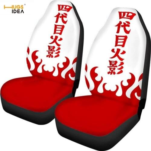 HUGSIDEA Fashion Fourth Hokage Printed Easy Clean Automobile Seats Protector Anti-Slip Car Interior Seat Covers 2pcs/Set Covers