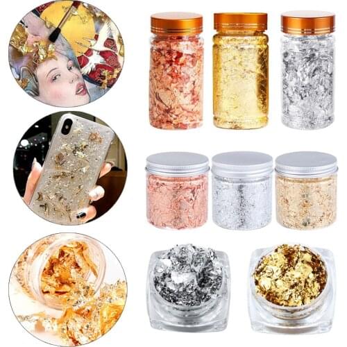 Imitation Resin Mold Fillings Gold Leaf Flake Art Decoration Gold Foil Filling Materials Gilding Decor Jewelry Making Tool