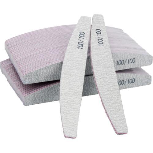 Top quality 25pcs/Lot Nail Files Manicure Tools100 Grit Sanding Blocks Boat Buffer Nail Art Salon Supplies Professional