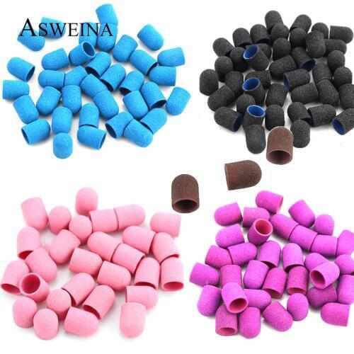 20Pc Sanding Block Caps 13*19mm Electric Nail Art Sand Polishing Tool Professional Pedicure Foot Care Accessories