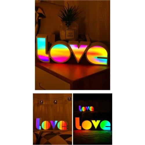 Creative led decorative light box proposal confession holiday arrangement English LOVE letter gift light