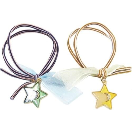 10PCS/LOT Creative Star Mesh Belt Elastic Hair Band For Girls Bohemian Headband Scrunchy Fashion Kids Hair Accessories For Women