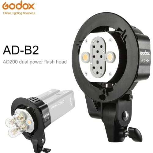 Godox AD-B2 Bowens Mount double tubes Light Head Bracket for AD200 Portable Flash Speedlite