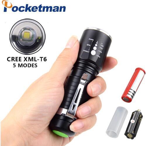 Powerful 3800LM Tactical Led Flashlight xml T6 Waterproof Flashlight Strong Flash Light Hunting Torch for 3xAAA or 18650