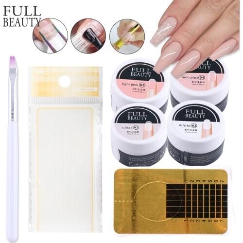 15ml Nail Extension Builder Gel Silk Fiberglass Wrap Nail Forms Nail Kit Acrylic Set Soak Off Natural UV LED Manicure Gel CH1800