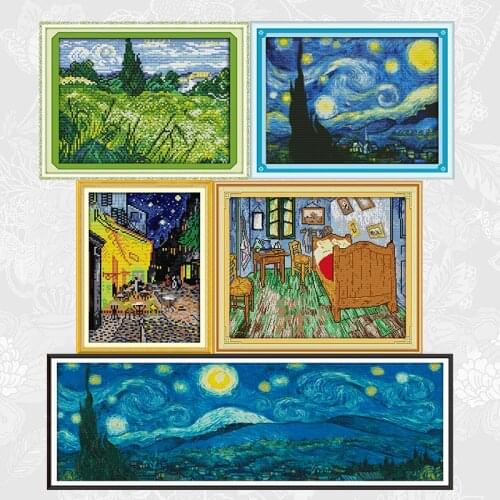 Van Goghs work series Cross Stitch Patterns 14CT 11CT DIY Handwork Embroidery kit Needlework set Wholesale Home Decoration