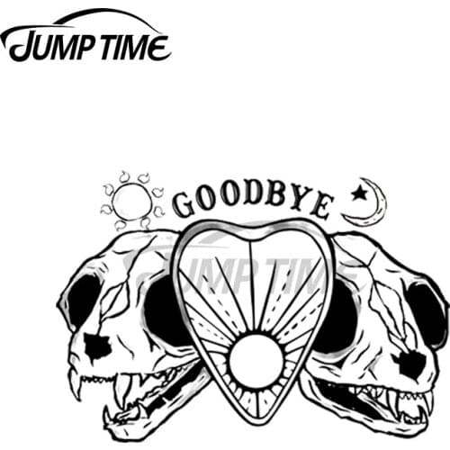 Jump Time 13 x 11.2cm For Goodbye Cat Skull Planchette Fine Decal DIY Car Stickers Waterproof Suitable For VAN ATV Scratch-Proof