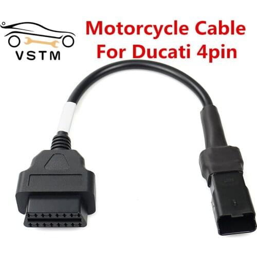 The Latest OBD Motorcycle Cable For Ducati 4 Pin Plug Cable Diagnostic Cable 4Pin to OBD2 16 pin Adapter Free Shipping
