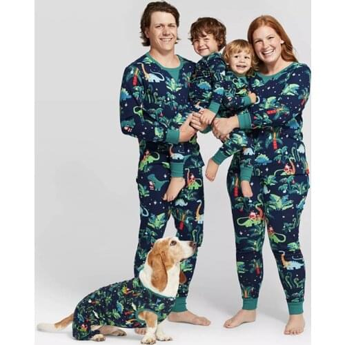 Parent-child Wear New Family Christmas Pajamas Dinosaur Cartoon Printing Dogs Family Pajamas Homewear Matching Clothes