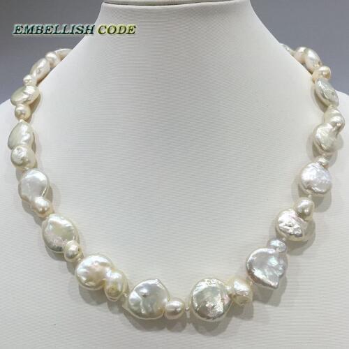 Special Peanut gourd shape irregular keshi stely white color reborn genuine natural freshwater pearl necklace Accept