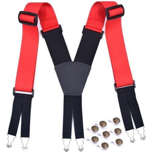 Plus size Suspenders For Heavy duty Men Pants With 6 Strong Clips 5cm Wide Elastic Adjustable Braces With X-Back Trousers Strap