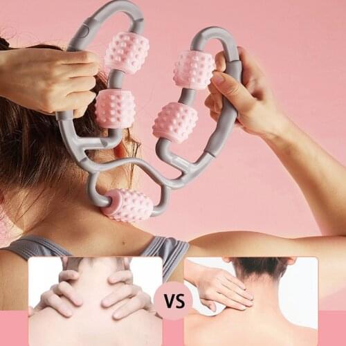 360° U Shape Trigger Point Massage Roller For Arm Leg Neck Muscle Tissue For Fitness Gym Yoga Pilates Sports 5 Wheel Foam Roller