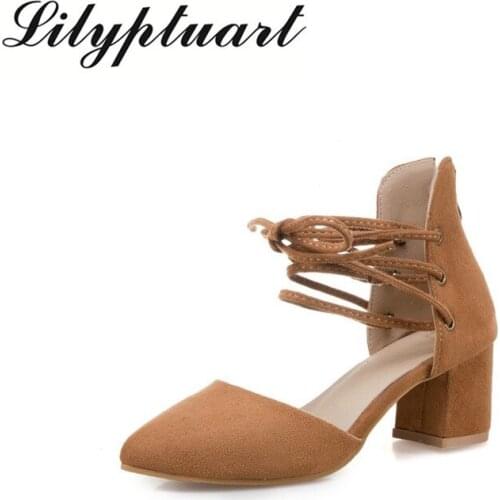 Summer womens Baotou sandals fashion cross straps slip comfortable thick heel sexy party high heels pointed sandals