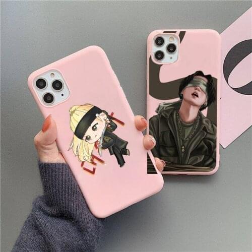 Agust D suga pop Phone Case For iphone 12 11 Pro Max Mini XS 8 7 6 6S Plus X SE 2020 XR Matte Candy Pink Silicone cover