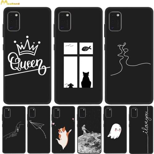 Silicone Cover For Samsung Galaxy A41 Cases A31 A315F A 41 A415F Phone Covers TPU Prints Cute Queen Husky Pattern Funda Bumper