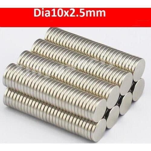 Strong magnet 50Pcs D10x2.5mm Disc strong Rare Earth Neodymium magnet Super Strong Magnets N35 Craft permanent magnet
