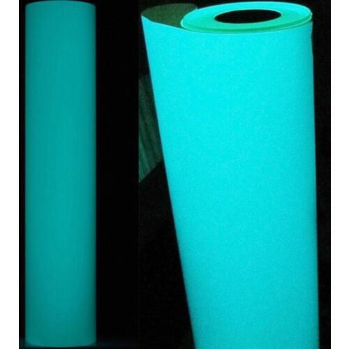 SUNICE Glow in the Dark Luminous Film Heat Transfer Vinyl Film Blue Tint Iron on Heat Press T-shirts Garments 20"x20"