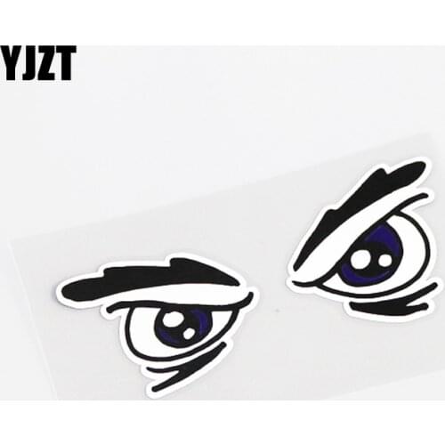 YJZT 13.7CM*5CM Personality Animal Eyes Car Sticker Decal PVC 13-0492
