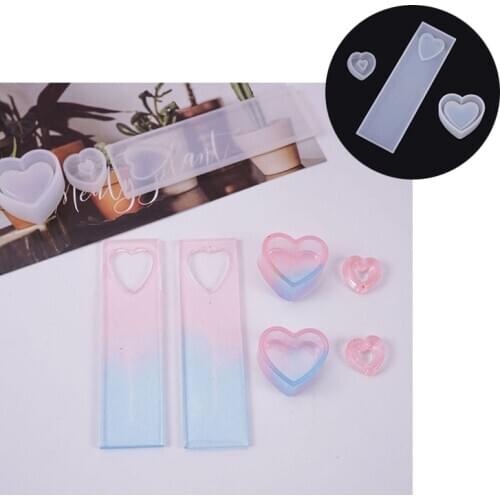Bookmark Resin Mold Heart Box Hollow Pendant Casting Silicone Molds Crystal Epoxy Mould Handmade DIY Arts Crafts Making Tools