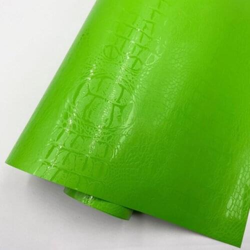 Green Crocodile Leather Grain Texture Vinyl Car Wrap Sticker Decal Film Adhesive Sticker Interior Car Styling Covering Wrapping