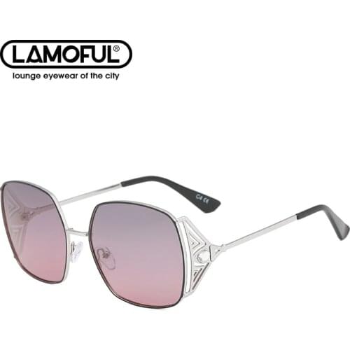 LAMOFUR 2021 Metal Edging Ladies Sunglasses 2021 Design Fashion Ladies Sunglasses Women Vintage Alloy Classic Designer 50006