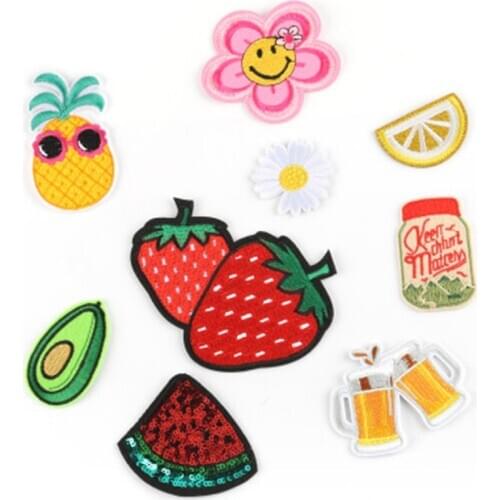 1 Pieces High-end Colorful Cute Strawberry Fruit Patch Sticker Accessories Embroidery Accessories Embroidery Cloth