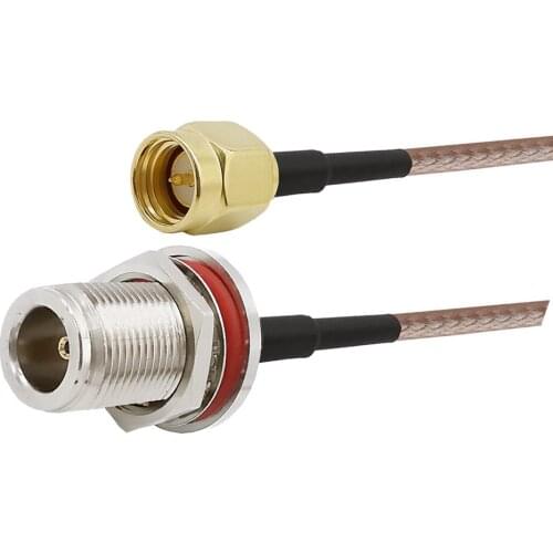 N Type Female Jack Bulkhead to SMA Male Plug Pigtail Cable RG316 Wire For WIFI Antenna