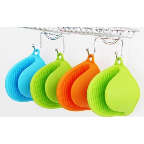 100pcs/lot Cozinha Dishes Silicone Gloves Oven Heat Insulated Finger Gloves Cooking Microwave Non-slip Gripper Pot Holder