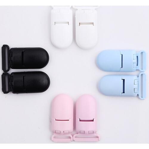 100PCS KAM baby Pacifier Clips Plastic Pacifier Clips Transparent Soother Chain Holder for Baby Mix Colors 15MM/20MM