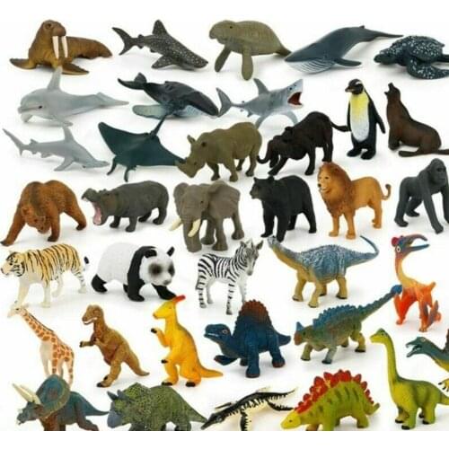 12pcs/set Mini Animal World Zoo Model Figure Action Toy Set Cartoon Simulation Animal Lovely Plastics Collection Toy For Kids