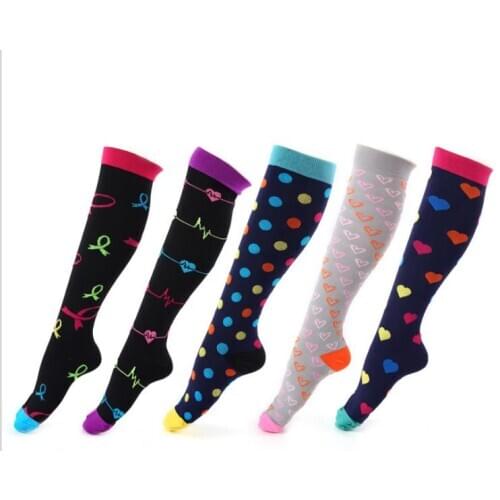 2019 Compression stocking Elastic Compress Stockings Nylon Nurse Professional Pressure Long Legs Women Stocking 5pair/lot