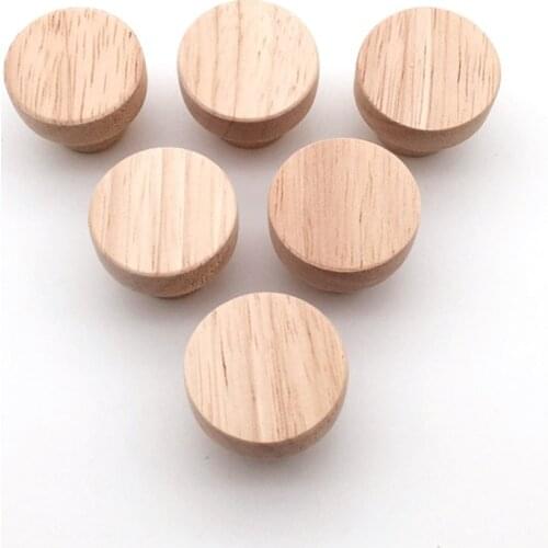 4pcs Wood Round Pull Knobs Natural Wooden Cabinet Drawer Wardrobe Knobs For Cabinet Drawer Handle Furniture Hardware