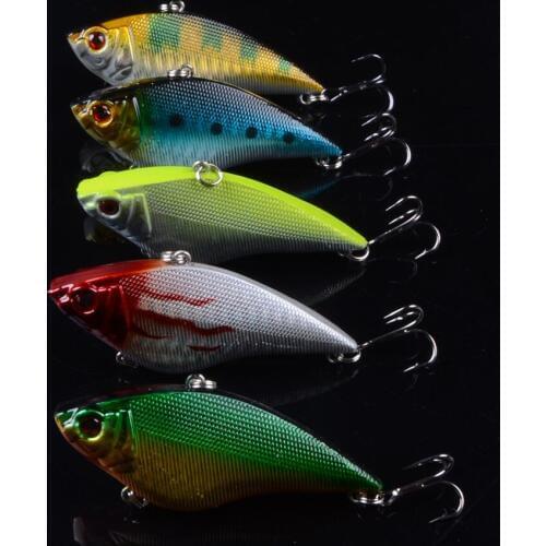 5pcs 7.5cm 15.5g Fishing Lures Lifelike VIB bait Artificial Make Crankbait Hard Baits 3D Eyes 5 colors Available Fishing Tackle