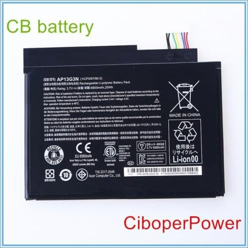 6800mAh New Original Laptop Battery AP13G3N For W3-810 Tablet 8' Series 1 Cell 3.7V 25WH