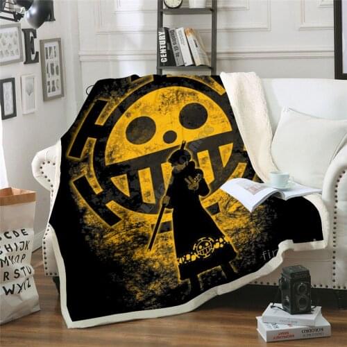 Anime One Piece Blanket Design Flannel Fleece Blanket Printed Sofa Warm Bed Throw Blanket Adult Sherpa Blanket style-2