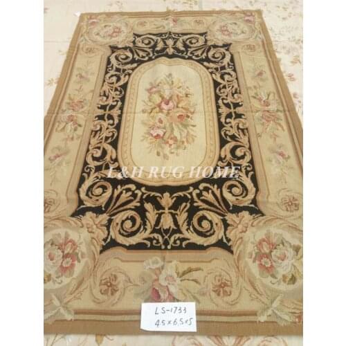 Free shipping 4.5'x6.5' needlepoint rugs 100% New Zealand wool handmade rugs for home decoration