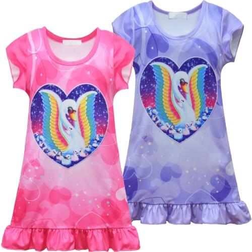 Girl Cartoons Love Pattern Print Party Dress for Girls Princess Dress Children Costume Vestidos Kids Beautiful Christmas Clothes