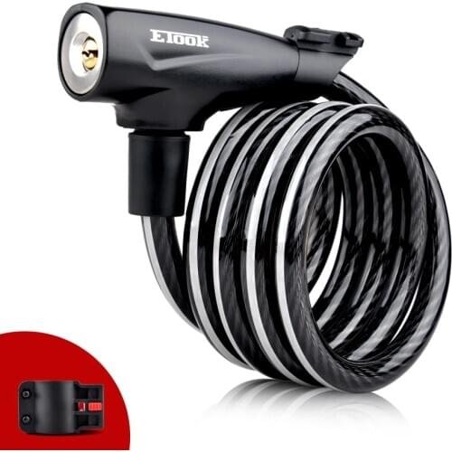 ETOOK Bike Lock 1.5m Steel Wire Anti Theft Bicycle Cable Lock Security MTB Road Motorcycle Bike Equipment Universal Accessories