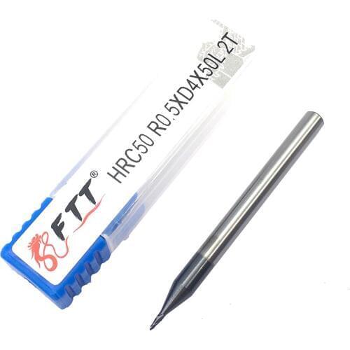 1PC R0.5XD4X50L 2 flute Solid Carbide Ball Nose CNC Milling Cutter HRC50 Tungsten Steel Ball Nose End Mill Cutting Tools