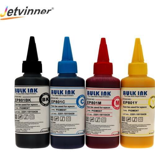 Jetvinner 4-color Pigment Ink Universal Refill Ink for Inkjet Printers for Epson R250 L350 L355 L362 L366 L550 L555 L566 Printer