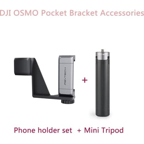 DJI Osmo Pocket Tripod Mini Handle Desktop and Phone Holder Set For DJI OSMO Pocket 1/4 Thread Port Expansion Bracket Accessory