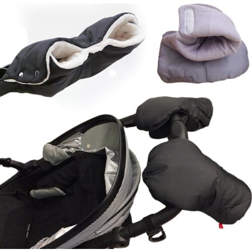 Winter Pram Hand Muff Baby Carriage Pushchair Warm Fur Fleece Hand Cover Buggy Glove Stroller Accessories Stroller Gloves