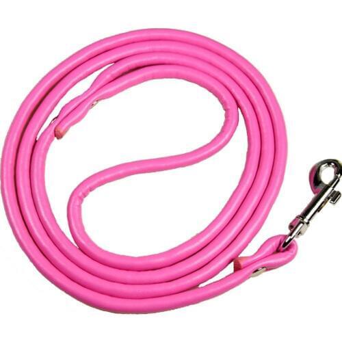 4 Feet Pet Dog Leash Leather Puppy Rope Leads for Small Medium Dogs Training Walking Jogging Purple Pink Red Blue Black 50A